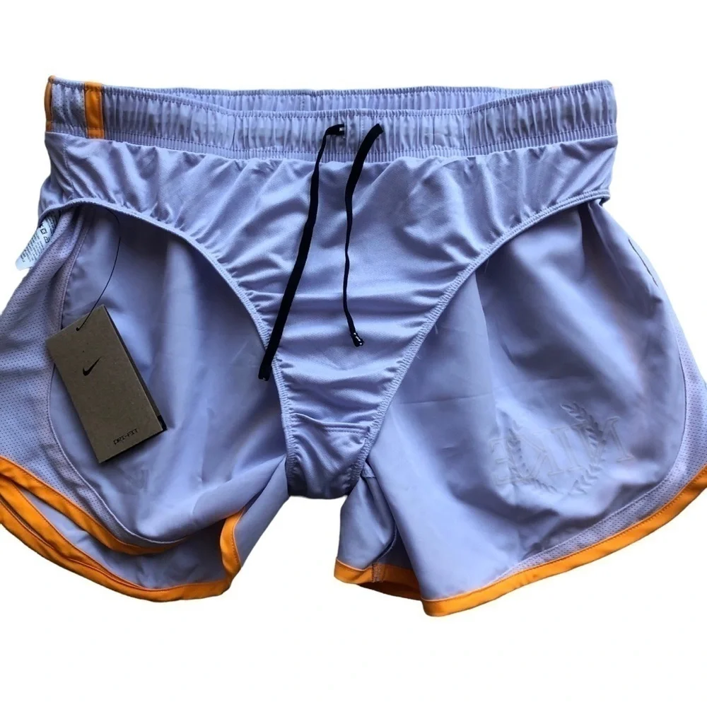 Nike NWT Dri Fit Icon Tempo Shorts Lined Running Shorts Purple Orange Large